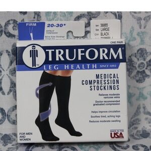 Truform Medical Compression Socks 20-30 mmHg Firm Support Below Knee Large‎